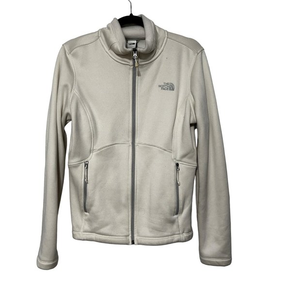 The Northface White Long Sleeve Full Zip Up Jacket Women's Medium 1563 - Picture 1 of 7